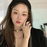 Titanium Steel Necklace Patchwork Letters Women's Neck Chain