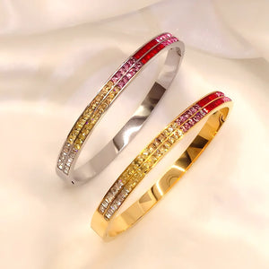 Colorful Stone Bracelet, Personalized Stainless Steel