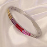 Colorful Stone Bracelet, Personalized Stainless Steel
