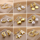 Titanium Steel No Loss Earrings Rose Stainless Steel Jewelry