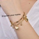 Personalized Heart Bracelet with Engraved Name Tag