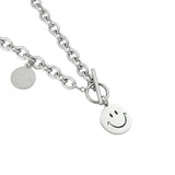 Titanium Steel Round Smiley Face Pendant Men's Hip-hop Chain