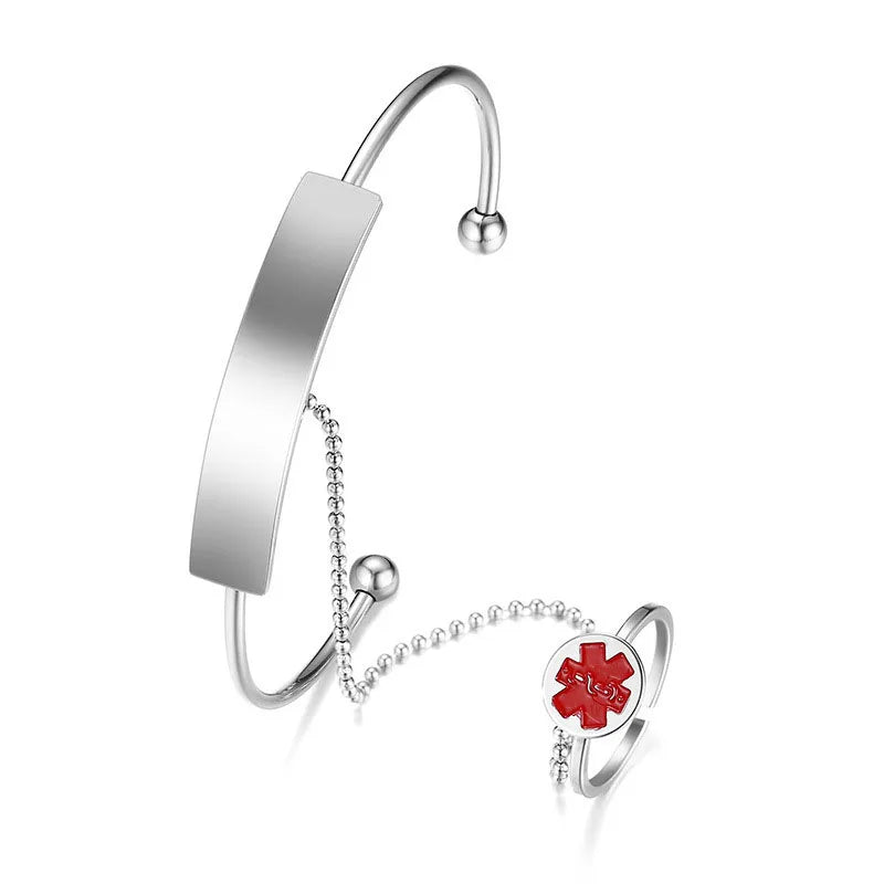 Titanium Steel Medical Sign Rings Set For Women