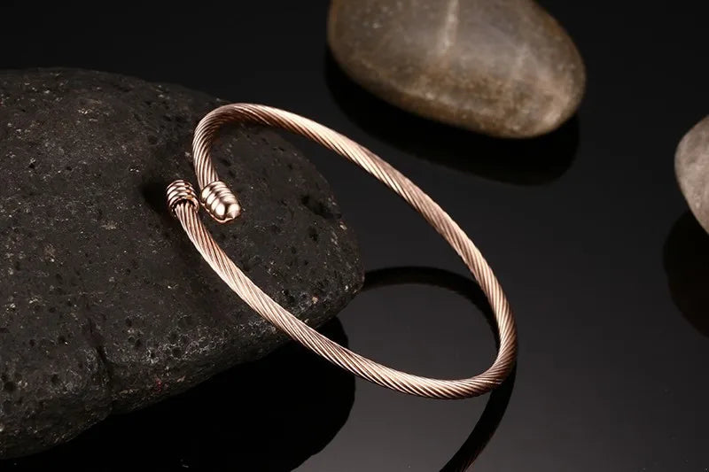 Titanium Steel Opening Ladies Bracelet Geometric Couple Jewelry