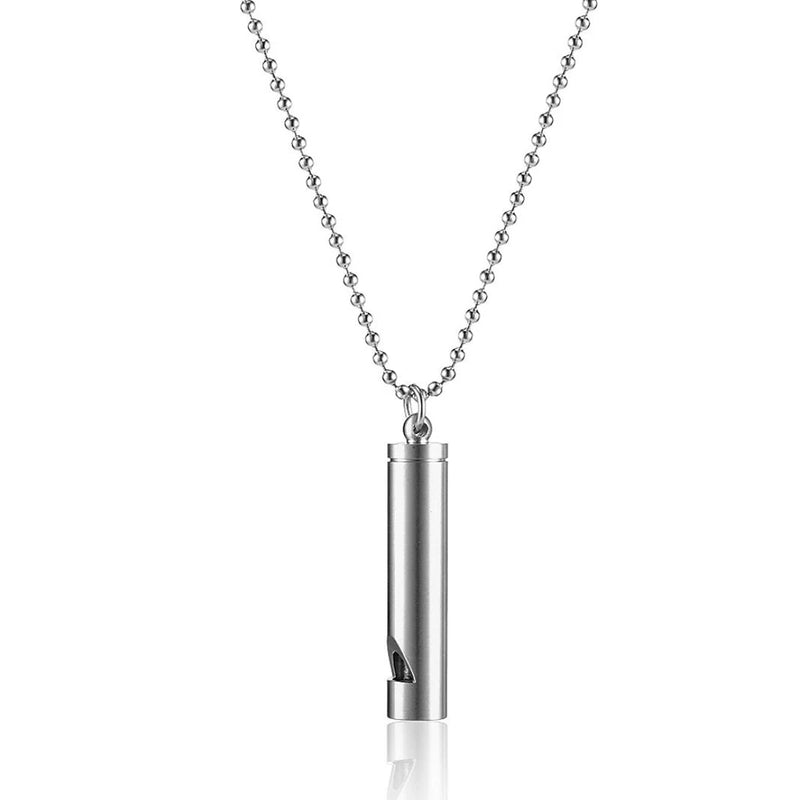Titanium Steel Emergency Whistle Necklace for Survival