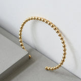 18k Beads Opening Bangle Titanium Steel Plated Bracelet