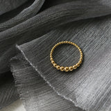 18k Beads Opening Bangle Titanium Steel Plated Bracelet