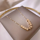 Cube Chain Pendant Necklace for Women, Wedding Party Gift