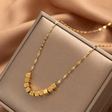 Cube Chain Pendant Necklace for Women, Wedding Party Gift