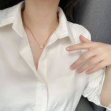 Titanium Steel Daily Necklace Colorful Square Pendant Chain