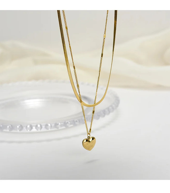 Titanium Steel Letter Necklace Love Pendant Chain
