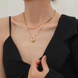 Titanium Steel Letter Necklace Love Pendant Chain