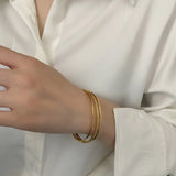 Titanium Steel Round Bracelet for Women Daily Jewelry