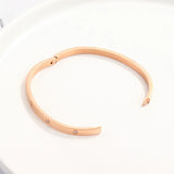 Titanium Tension Setting Zircon Bracelet for Couples
