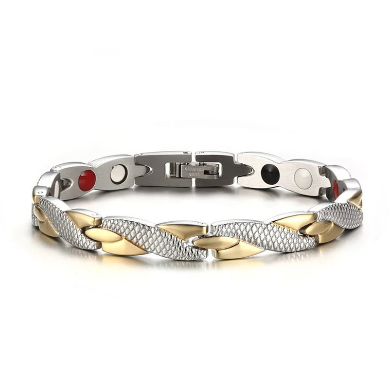 Titanium Magnetic Therapy Bangle Bracelet for Men Stainless Steel Pain Relief