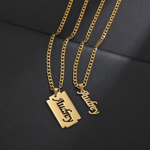 Titanium Steel Name Necklace DIY Letter Pendant Couple Jewelry