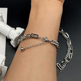 Titanium Steel Double Layer Bracelet Hip-hop Jewelry