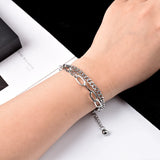 Titanium Steel Double Layer Bracelet Hip-hop Jewelry