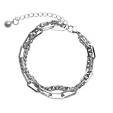 Titanium Steel Double Layer Bracelet Hip-hop Jewelry