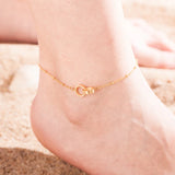 Titanium Steel Anklet Double Ring Leg Chain for Girls Women