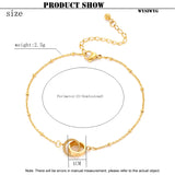 Titanium Steel Anklet Double Ring Leg Chain for Girls Women