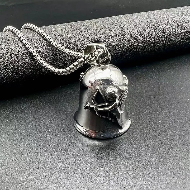 Punk Locomotive Angel Cupid Wing Bell Necklace