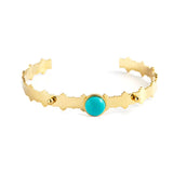 Titanium Steel Turquoise Cuff Bangle Women Cuff Bracelet