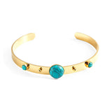 Titanium Steel Turquoise Cuff Bangle Women Cuff Bracelet