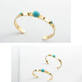 Titanium Steel Turquoise Cuff Bangle Women Cuff Bracelet