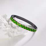 Titanium Steel Buckle Bracelet Green Plaid Couple Bracelet