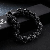 Titanium Steel European American Men's Ghost Head Bracelet Skull Jewelry