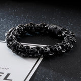 Titanium Steel European American Men's Ghost Head Bracelet Skull Jewelry