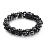 Titanium Steel European American Men's Ghost Head Bracelet Skull Jewelry