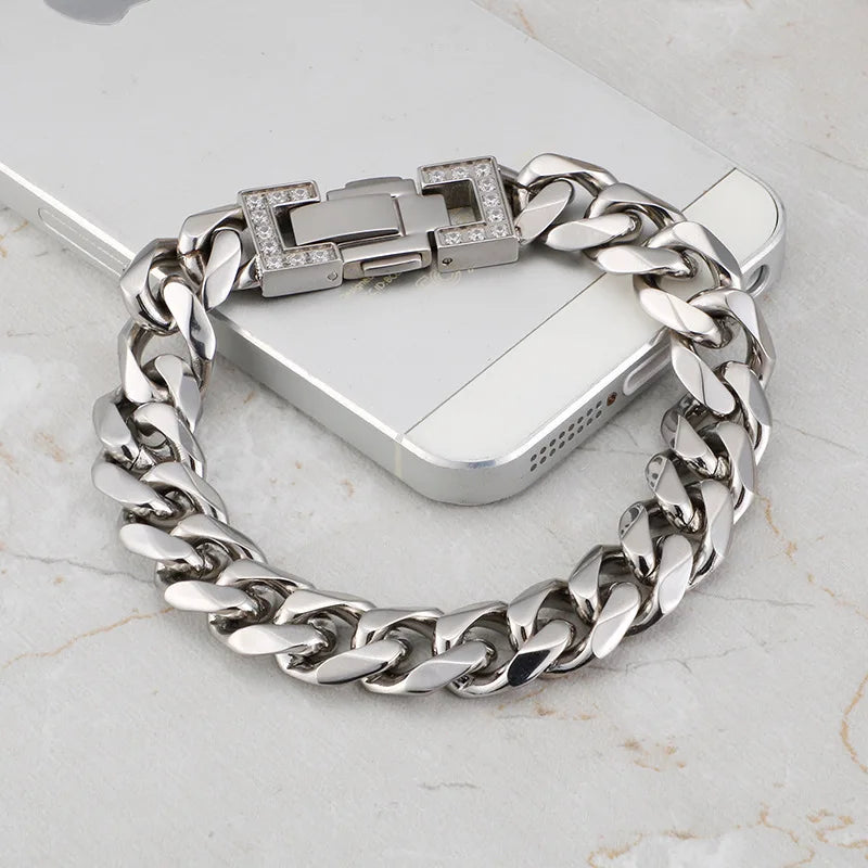 Titanium Steel Casting Side Chain Men's Bracelet