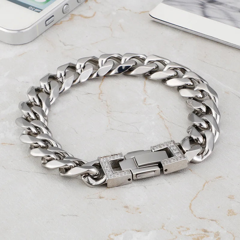 Titanium Steel Casting Side Chain Bracelet Men's