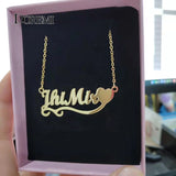 Custom Titanium Steel Heart Pendant Necklace, Couple Personalized