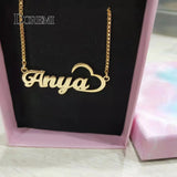 Custom Titanium Steel Heart Pendant Necklace, Couple Personalized