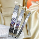 Titanium Steel Couple Bracelet with Maze Print