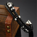 Titanium Steel Leather Men's Bracelet for Boyfriend
