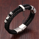 Titanium Steel Leather Men's Bracelet for Boyfriend