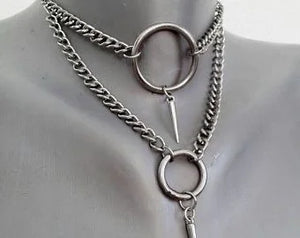 Titanium Steel Hip Hop Rivet Necklace Men's Accessories