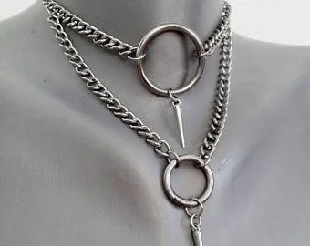 Titanium Steel Hip Hop Rivet Necklace Men's Accessories