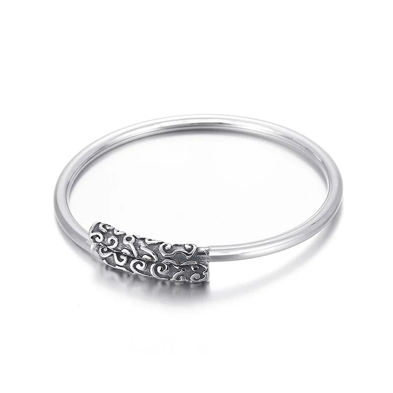 Titanium Steel Hoop Curse Bracelet Pair for Couples