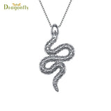 Snake Pendant Necklace for Women, Titanium Steel Jewelry Sweater Chain