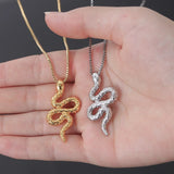 Snake Pendant Necklace for Women, Titanium Steel Jewelry Sweater Chain