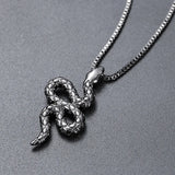 Snake Pendant Necklace for Women, Titanium Steel Jewelry Sweater Chain