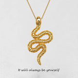 Snake Pendant Necklace for Women, Titanium Steel Jewelry Sweater Chain