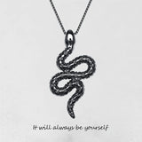 Snake Pendant Necklace for Women, Titanium Steel Jewelry Sweater Chain