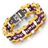 Titanium Steel Locomotive Punk Bracelet Men's Stainless Steel Bicycle Chain