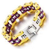 Titanium Steel Locomotive Punk Bracelet Men's Stainless Steel Bicycle Chain